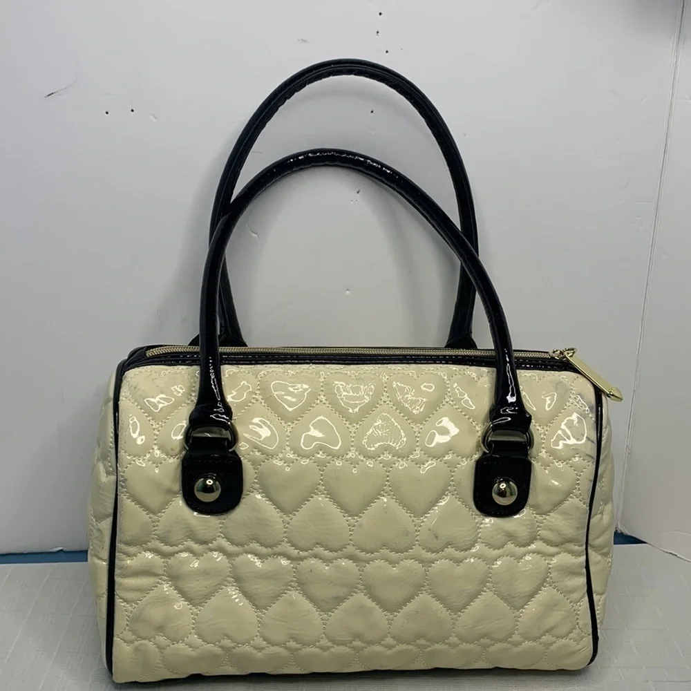 Betsey Johnson Be mine quilted hearts satchel
